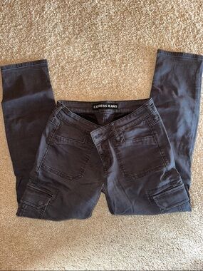 Express Black Cargo Ankle Pants